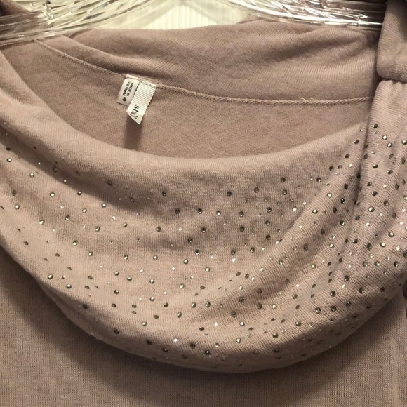 Maurice’s Mauve Embellished Cowl Neck Sweater Small - Picture 2 of 4